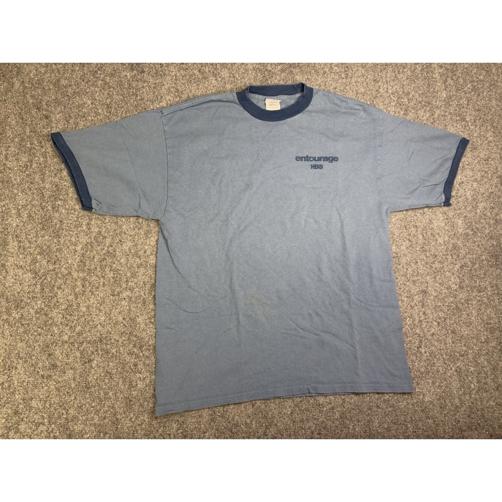 Vintage Y2K HBO Entourage Promo T-Shirt Size Large Blue